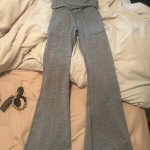 Aerie Gray Flared Pants